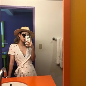 White dress with heart print